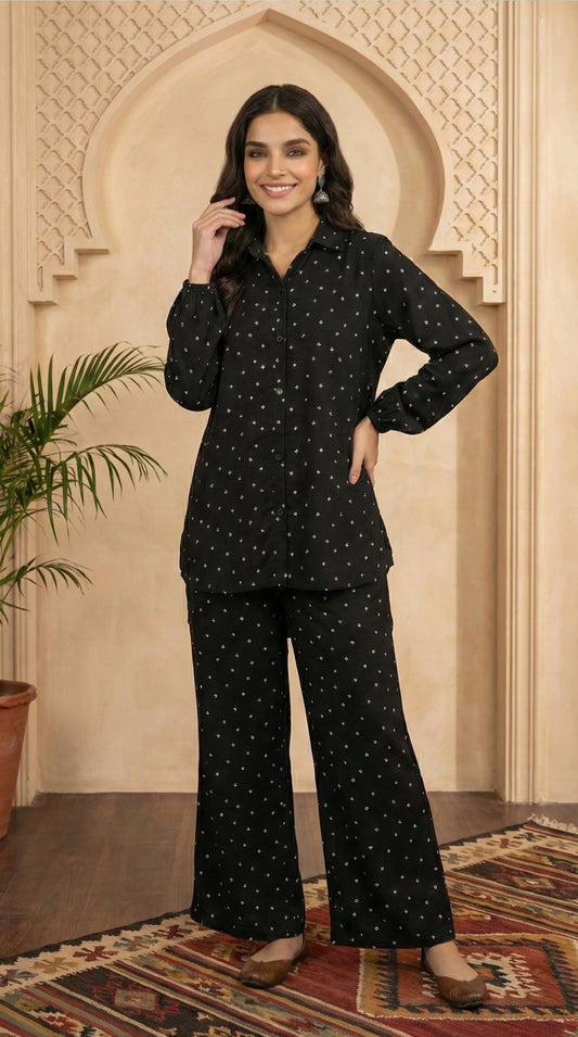 Black Dotted CO-ORD Set