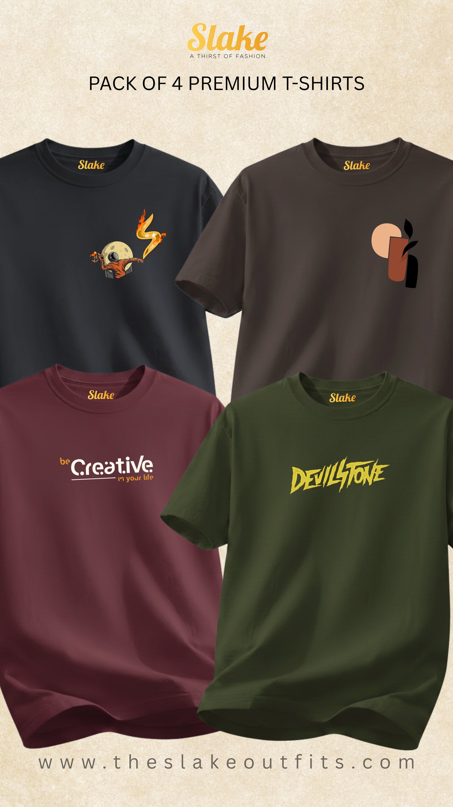Pack of 4 Minimalistic T-Shirts