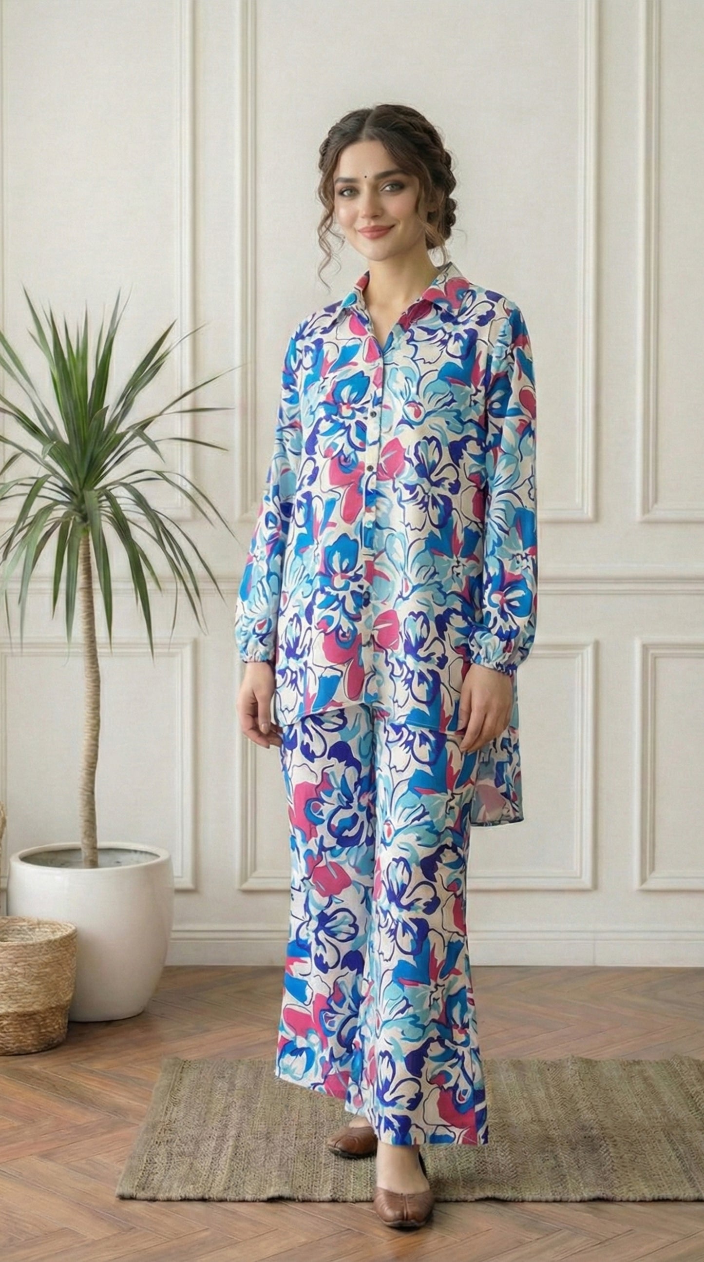 Floral Sky Blue CO-ORD Set