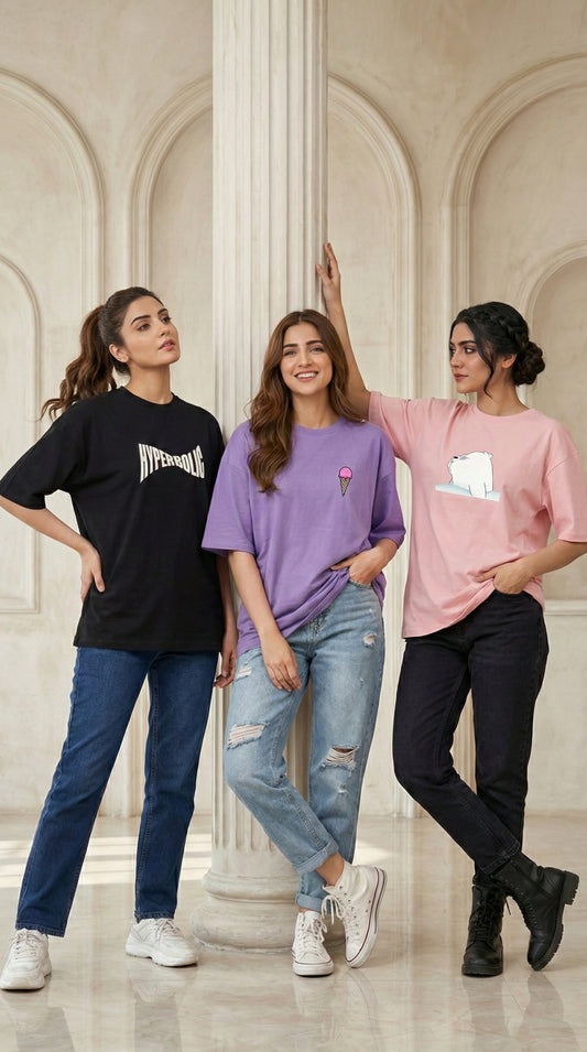 Pack of 3 Premium Graphical T-Shirts