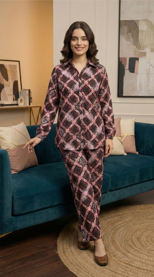 Maroon Blox CO-ORD Set