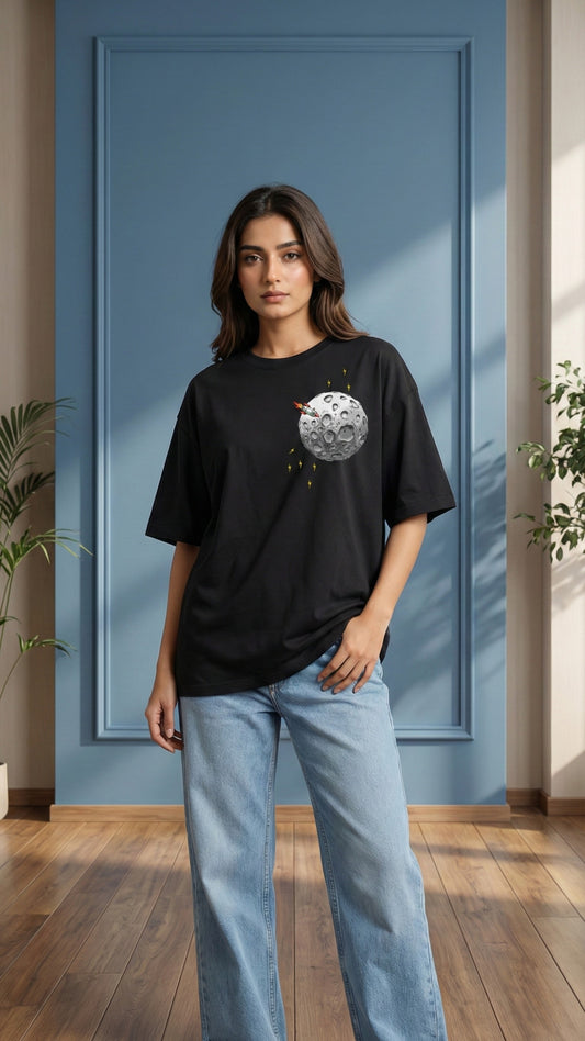 Women's Combo Deal - Space T-Shirt & Casual Jeans Ice Blue