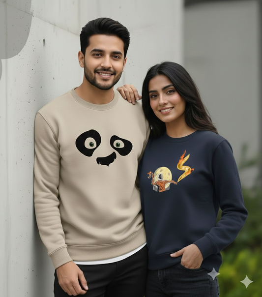 Pack of 2 Sweat Shirts Panda & Astronaut Fire- UniSex