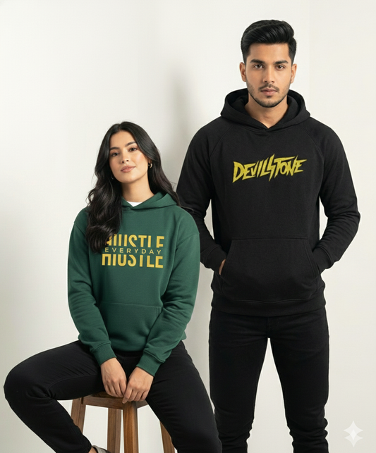Pack of 2 Hustle & Devil Stone Hoodies - UniSex